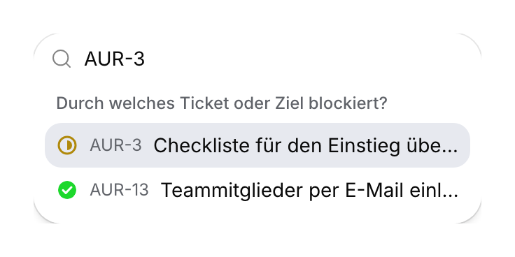 Suche nach einem blockierenden Ticket anhand seiner Kennung.