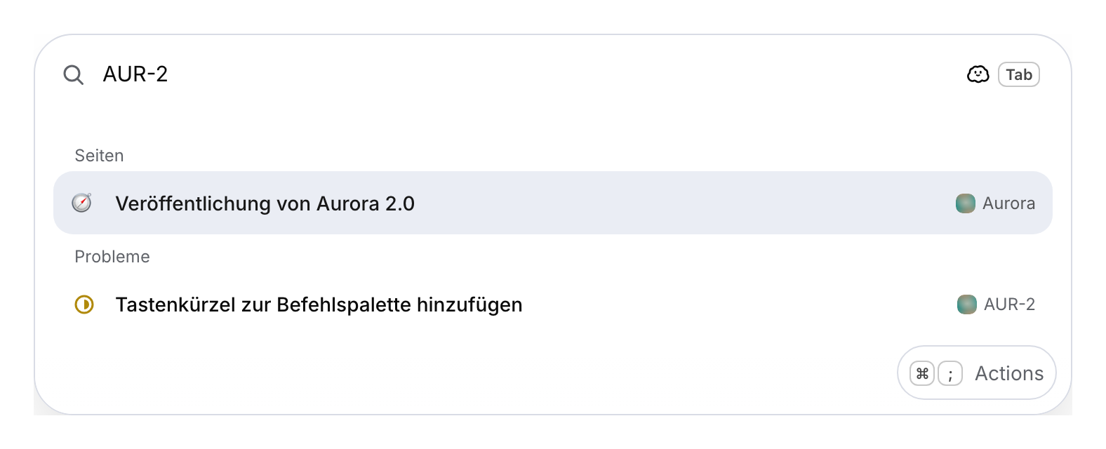 Suchergebnisse für die Kennung eines Demo-Tickets.