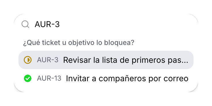 Búsqueda de una incidencia bloqueante por identificador.